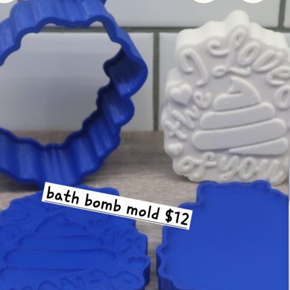 Blue and White Bath Bomb Mold Set